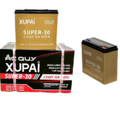 Bộ ắc quy xe điện xupai 6 bình còn nguyên thùng