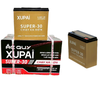 Bộ ắc quy xe điện xupai 6 bình còn nguyên thùng