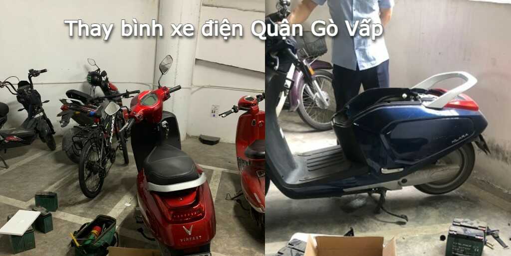 Thay bình ắc quy xe đạp điện, xe máy điện tại nhà quận Gò Vấp 