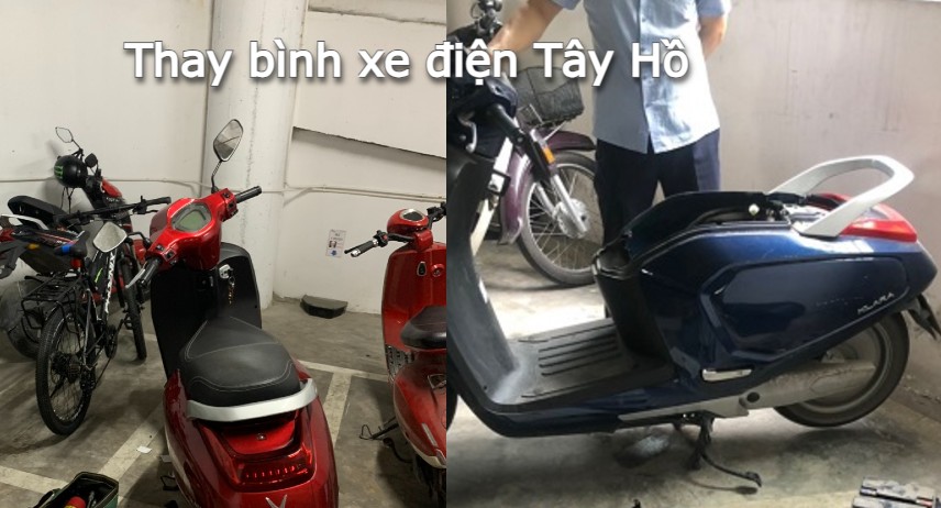 Thay bình ắc quy xe đạp điện, xe máy điện tại nhà khu vực Tây Hồ 