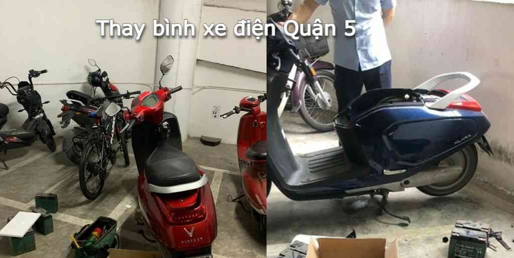 Thay bình ắc quy xe đạp điện, xe máy điện tại nhà khu vực quận 5
