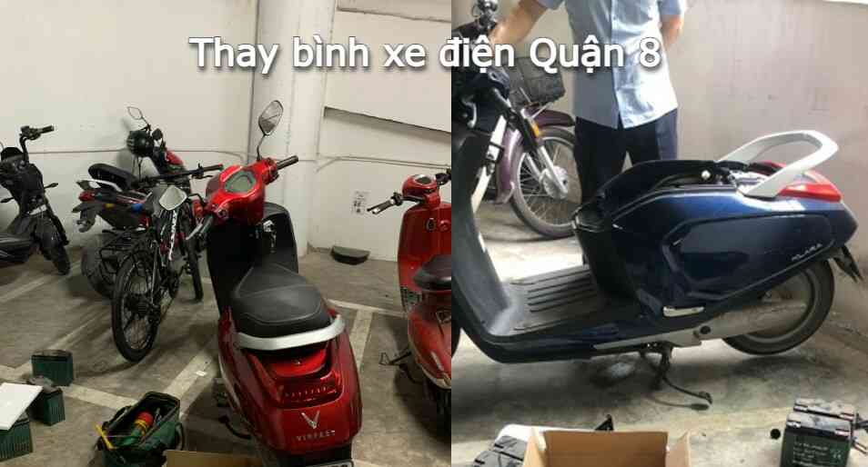 Thay bình ắc quy xe đạp điện, xe máy điện tại nhà khu vực quận 8
