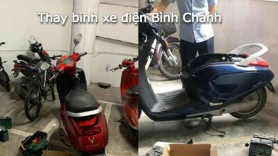 Thay bình ắc quy xe đạp điện, xe máy điện tại nhà khu vực Bình Chánh