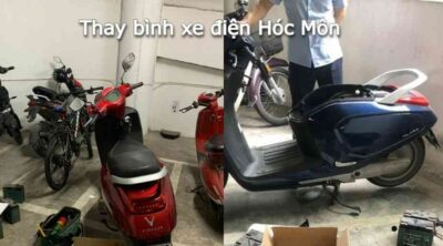 Thay bình ắc quy xe đạp điện, xe máy điện tại nhà khu vực Hóc Môn