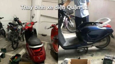 Thay bình ắc quy xe đạp điện, xe máy điện tại nhà khu vực quận 11