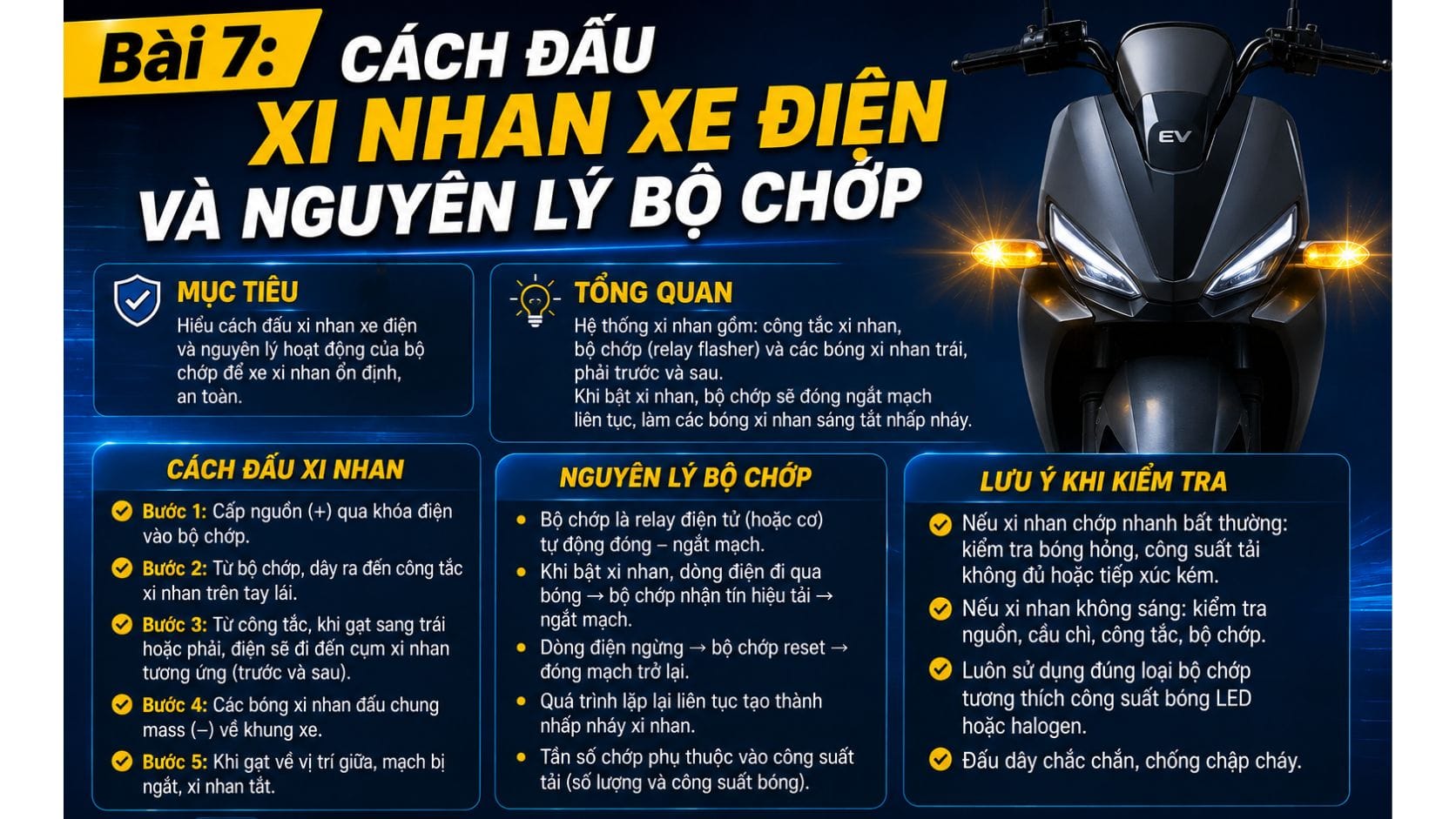 Bài 7: Cách Đấu Xi Nhan Xe Điện Và Nguyên Lý Bộ Chớp